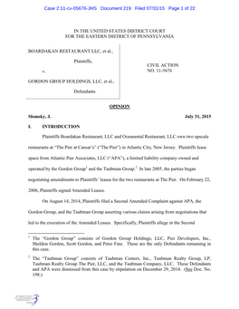 Case 2:11-Cv-05676-JHS Document 219 Filed 07/31/15 Page 1 of 22