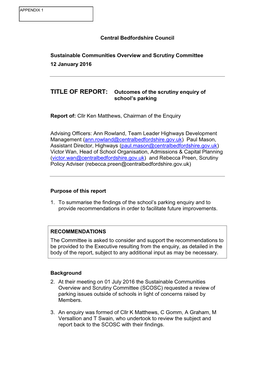 Residents School Parking Questionnaire