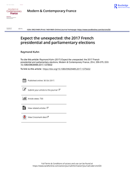 The 2017 French Presidential and Parliamentary Elections