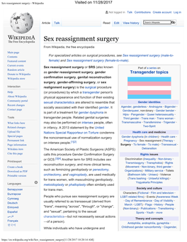 Sex Reassignment Surgery - Wikipedia Visited on 11/28/2017