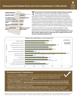 Reducing Alcohol-Related Harms and Costs in Saskatchewan: a Policy Review