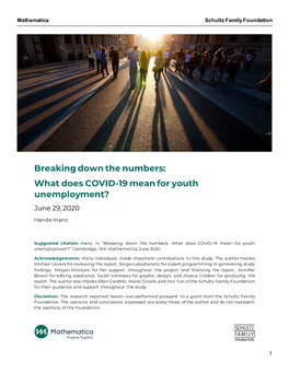 What Does COVID-19 Mean for Youth Unemployment? June 29, 2020