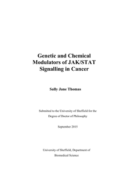 Genetic and Chemical Modulators of JAK/STAT Signalling in Cancer