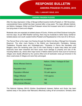 Response Bulletin Andhra Pradesh Floods, 2015