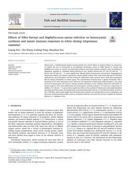 Effects of Vibro Harveyi and Staphyloccocus Aureus Infection On