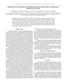 Dinosaur Tracks from the Upper Cretaceous Iron Springs Formation, Iron County, Utah