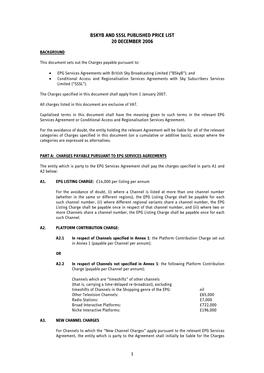 Bskyb and Sssl Published Price List 20 December 2006