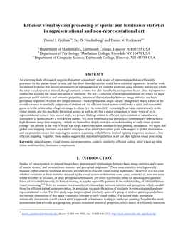 Efficient Visual System Processing of Spatial and Luminance Statistics in Representational and Non-Representational Art