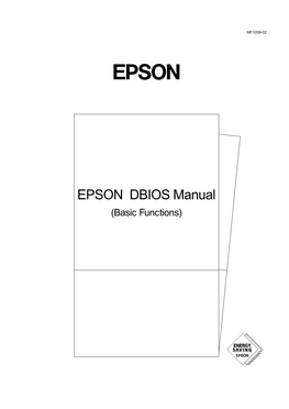 EPSON DBIOS Basic Functions-E