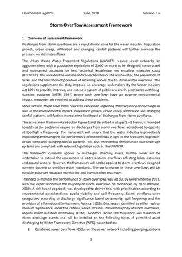 Storm Overflow Assessment Framework