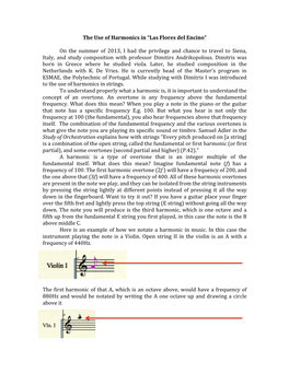 The Use of Harmonics in “Las Flores Del Encino”