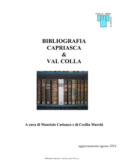Bibliografia Capriasca E Val Colla