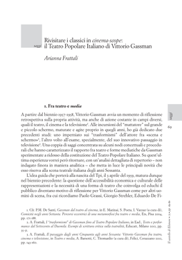 Il Teatro Popolare Italiano Di Vittorio Gassman