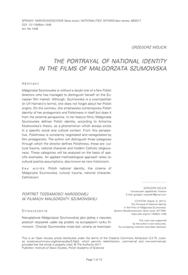 The Portrayal of National Identity in the Films of Małgorzata Szumowska