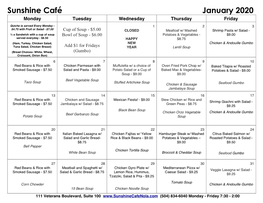 Sunshine Café January 2020