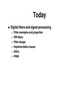 Digital Filters and Signal Processing