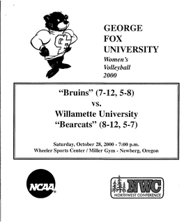 Bruins'' (7 -12, 5-8) Vs. Willamette University "Bearcats" (8-12, 5-7)