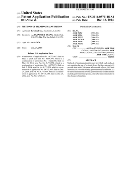 (12) Patent Application Publication (10) Pub. No.: US 2014/03701 18 A1 HUANG Et Al