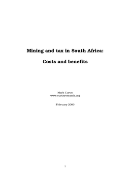 Mining and Tax in South Africa