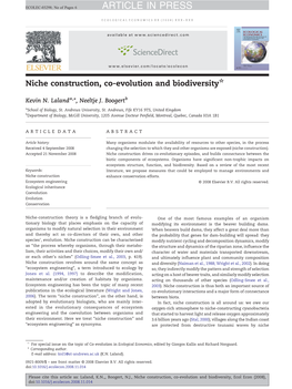 Niche Construction, Co-Evolution and Biodiversity