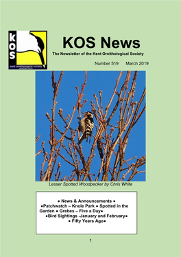 KOS News the Newsletter of the Kent Ornithological Society