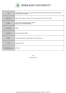 Differential Effects of Subchronic Treatments with Atypical Antipsychotic Drugs on Dopamine D2 and Serotonin 5- Title HT2A Receptors in the Rat Brain