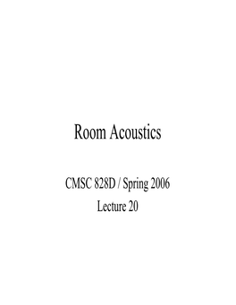 Room Acoustics