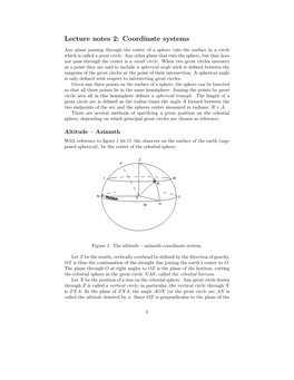 Lecture Notes 2: Coordinate Systems