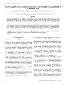 Understanding Mediterranean Pasture Dynamics: General Tree Cover Vs