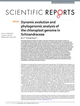 Dynamic Evolution and Phylogenomic Analysis of the Chloroplast Genome