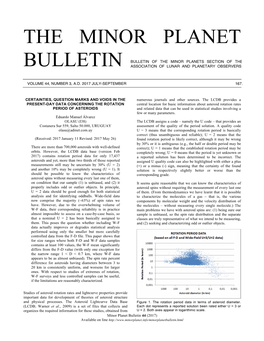 The Minor Planet Bulletin