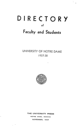 Notre Dame Directory, 1937