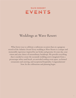 Weddings at Wave Resort