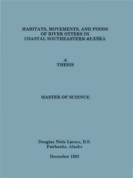 Habitats, Movements, and Foods of River Otters in Coastal Southeastern Alaska