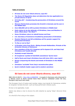 EU Laws Do Not Cover Sharia Divorce, Says