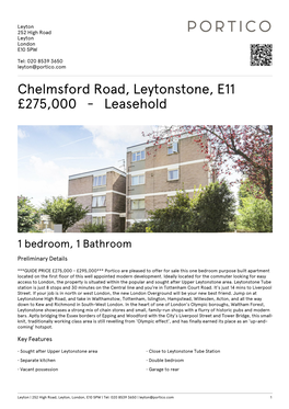 Chelmsford Road, Leytonstone, E11 £275,000