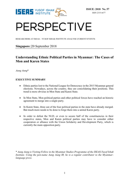 Understanding Ethnic Political Parties in Myanmar: the Cases of Mon and Karen States