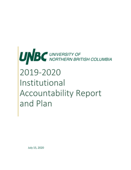 2019/2020 Institutional Accountability Plan and Report