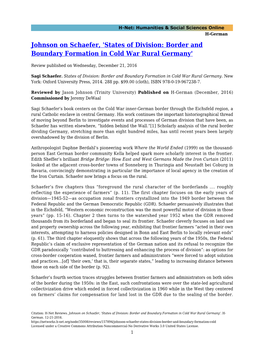 States of Division: Border and Boundary Formation in Cold War Rural Germany'