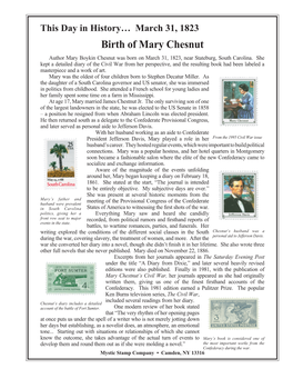 03-31-1823 Mary Chesnut.Indd