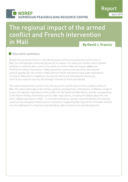 The Regional Impact of the Armed Conflict and French Intervention in Mali by David J