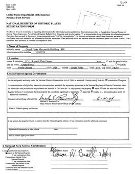 , ; ; 7 This Form Is for Use in Nominating Or Requesting Determinations for Individual Properties and Districts