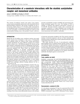 Literature Reference for Α-Conotoxin