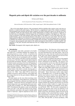 Magnetic Poles and Dipole Tilt Variation Over the Past Decades to Millennia