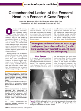 Osteochondral Lesion of the Femoral Head in a Fencer: a Case Report