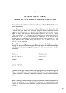 4. the United Tribunal of Roma Text of The