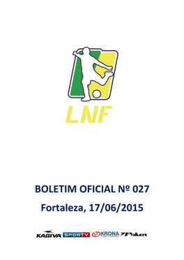 Boletim Oficial Nº 27 Liga Futsal 2015