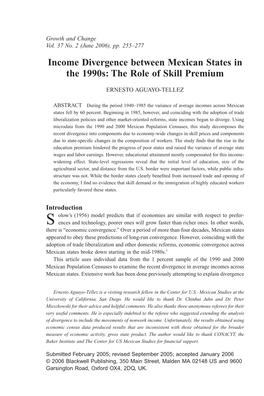 Income Divergence Between Mexican States in the 1990S: the Role of Skill Premium