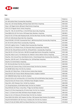 Address Telephone G/F, 500 Lockhart Road, Causeway Bay, Hong Kong