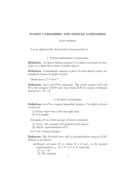 FUSION CATEGORIES and MODULE CATEGORIES K Is An